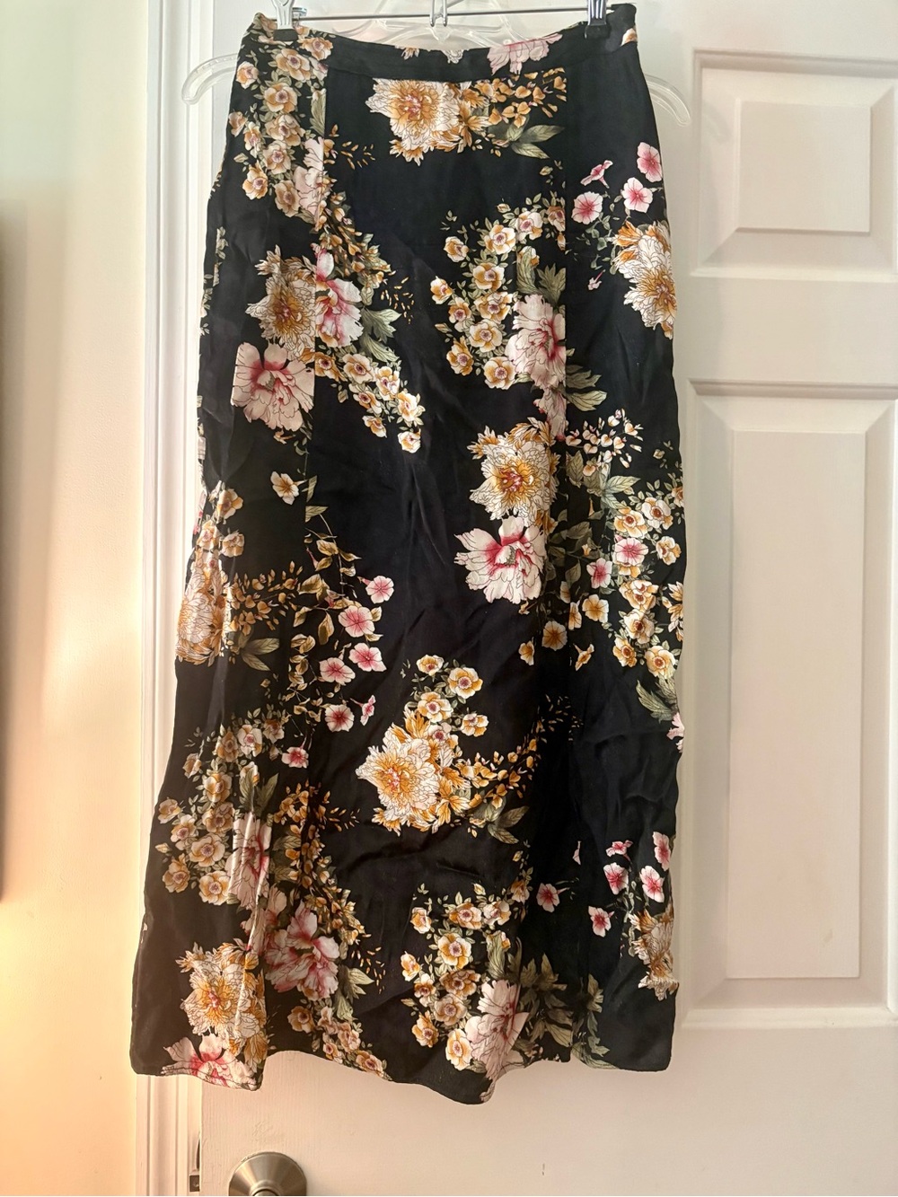 Maeve Anthropologie 0 Maxi Skirt Floral Satin Cottagecore Feminine Romantic